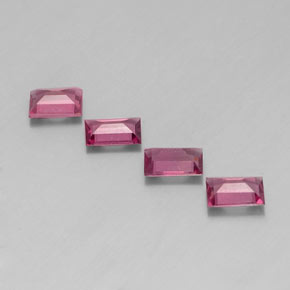 Granato rodolite naturale rosso da  ct, baguette, VS