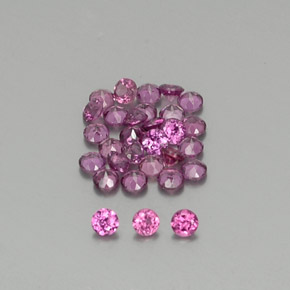 Gemme di Granato Rodolite Rosso lampone naturale da  ct, Taglio rotondo, VS