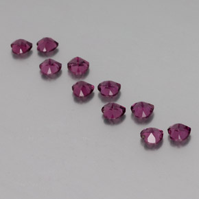 Gemme di Granato Rodolite Viola medio naturale da 2.87 ct, A forma di cuore, VVS-VS
