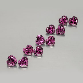 Granato rodolite naturale rosso da 2,95 ct, a forma di cuore, VVS-VS