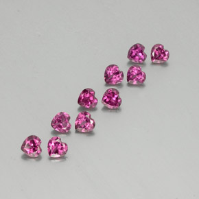 Granato rodolite naturale porpora da 2,96 ct, a forma di cuore, VVS-VS