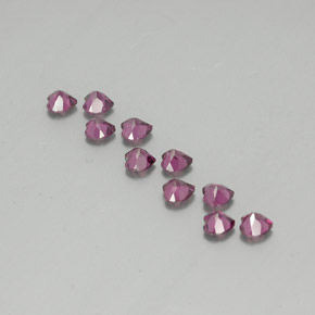 Granato rodolite naturale porpora da 2,96 ct, a forma di cuore, VVS-VS