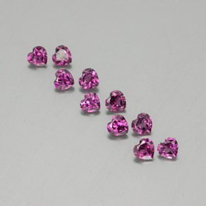 Granato rodolite naturale porpora da 2,84 ct, a forma di cuore, VVS-VS