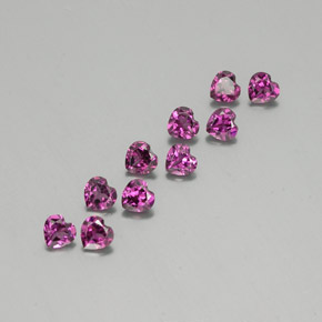 Granato rodolite naturale porpora da 2,84 ct, a forma di cuore, VVS-VS