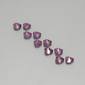 Granato rodolite naturale porpora da 2,84 ct, a forma di cuore, VVS-VS