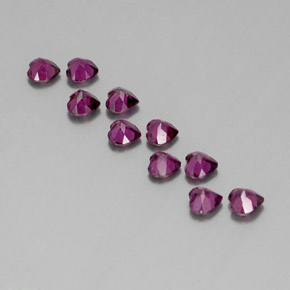 Granato rodolite naturale rosso da  ct, a forma di cuore, VVS-VS