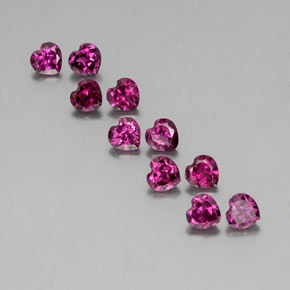 Granato rodolite naturale rosso da  ct, a forma di cuore, VVS-VS