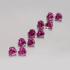 Granato rodolite naturale porpora da 2,98 ct, a forma di cuore, VVS-VS
