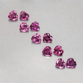 Granato rodolite naturale porpora da 2,62 ct, a forma di cuore, VVS-VS
