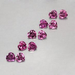 Granato rodolite naturale porpora da 2,62 ct, a forma di cuore, VVS-VS
