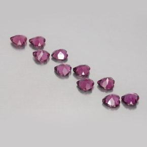 Granato rodolite naturale porpora da 2,62 ct, a forma di cuore, VVS-VS