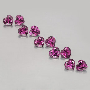 Granato rodolite naturale porpora da 3,11 ct, a forma di cuore, VVS-VS