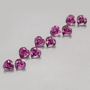Granato rodolite naturale porpora da 3,11 ct, a forma di cuore, VVS-VS