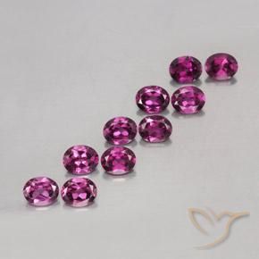 Gemme di Granato rodolite Viola scuro naturale da 4.64 ct, Ovale, VS
