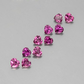 Granato rodolite naturale rosso da  ct, a forma di cuore, VVS-VS