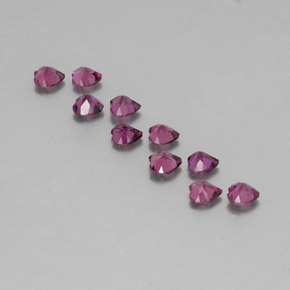 Granato rodolite naturale rosso da  ct, a forma di cuore, VVS-VS