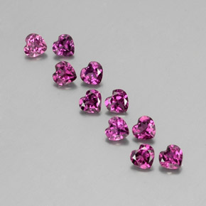 Granato rodolite naturale rosso da  ct, a forma di cuore, VVS-VS