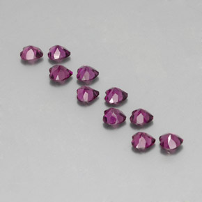Granato rodolite naturale rosso da  ct, a forma di cuore, VVS-VS