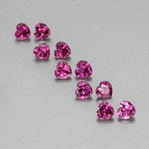Granato rodolite naturale porpora da 2,84 ct, a forma di cuore, VVS-VS