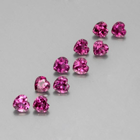 Granato rodolite naturale porpora da 2,84 ct, a forma di cuore, VVS-VS