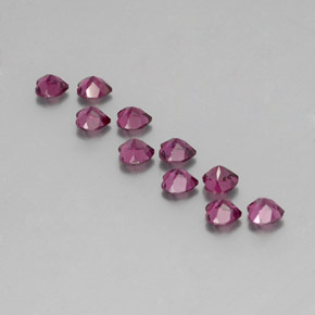Granato rodolite naturale porpora da 2,84 ct, a forma di cuore, VVS-VS