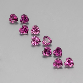 Granato rodolite naturale porpora da 2,57 ct, a forma di cuore, VS