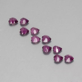 Granato rodolite naturale porpora da 2,57 ct, a forma di cuore, VS