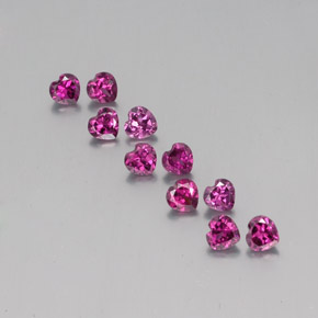 Granato rodolite naturale rosso da 3,49 ct, a forma di cuore, VS