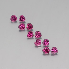 Granato rodolite naturale rosso da 3,22 ct, a forma di cuore, VS