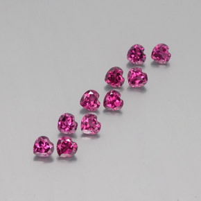 Granato rodolite naturale rosso da 3,22 ct, a forma di cuore, VS