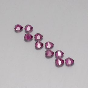Granato rodolite naturale rosso da 3,22 ct, a forma di cuore, VS