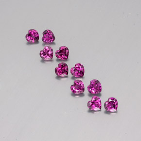 Gemme di Granato Rodolite Rosa violetto naturale da 2.83 ct, A forma di cuore, VS