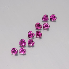Gemme di Granato Rodolite Rosa violetto naturale da 2.83 ct, A forma di cuore, VS