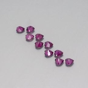 Gemme di Granato Rodolite Rosa violetto naturale da 2.83 ct, A forma di cuore, VS