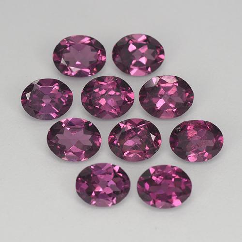 Gemme di Granato Rodolite Viola scuro naturale da 3.83 ct, Taglio ovale, VS