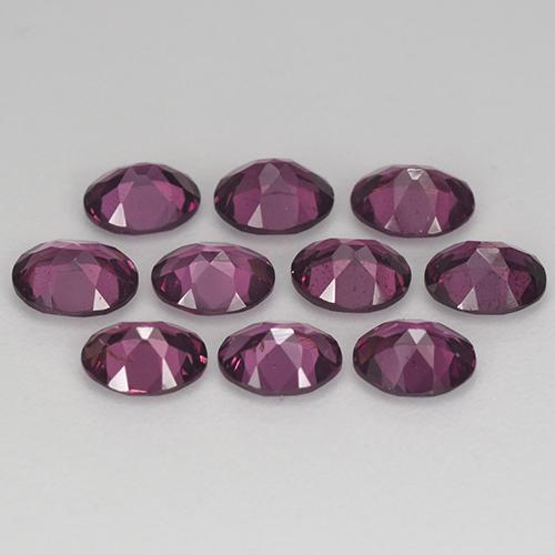 Gemme di Granato Rodolite Viola scuro naturale da 3.83 ct, Taglio ovale, VS