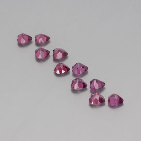 Granato rodolite naturale rosso da  ct, a forma di cuore, VVS-VS