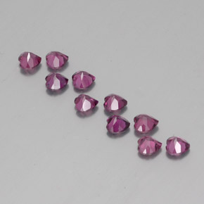 Granato rodolite naturale rosso da  ct, a forma di cuore, VVS-VS