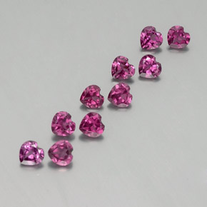 Granato rodolite naturale porpora da 2,81 ct, a forma di cuore, VVS-VS