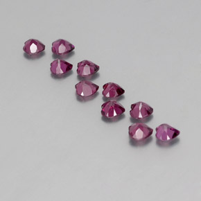 Granato rodolite naturale porpora da 2,81 ct, a forma di cuore, VVS-VS