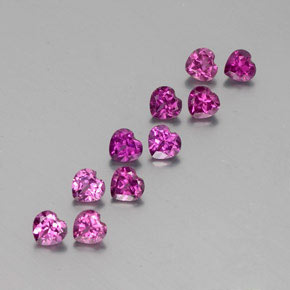 Granato rodolite naturale rosso da  ct, a forma di cuore, VVS-VS