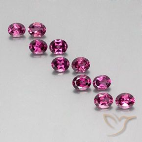 Gemme di Granato rodolite Rosso lampone naturale da 4.57 ct, Ovale, VS