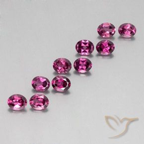Gemme di Granato rodolite Rosso lampone naturale da 4.57 ct, Ovale, VS