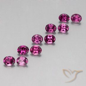Gemme di Granato rodolite Rosso lampone naturale da 4.73 ct, Ovale, VS
