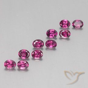 Gemme di Granato rodolite Viola medio naturale da 4.33 ct, Ovale, VS