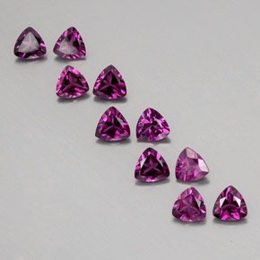 Granato rodolite naturale rosso da  ct, trillion, VVS-VS