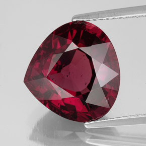 Granato rodolite naturale rosso da 8,50 ct, taglio a pera, VS-SI