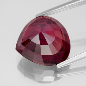 Granato rodolite naturale rosso da 8,50 ct, taglio a pera, VS-SI