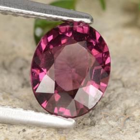 Granato rodolite Viola scuro naturale da 1.39 ct, Ovale, VS