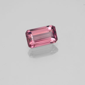 Granato rodolite naturale rosso da 0,76 ct, taglio smeraldo, VVS